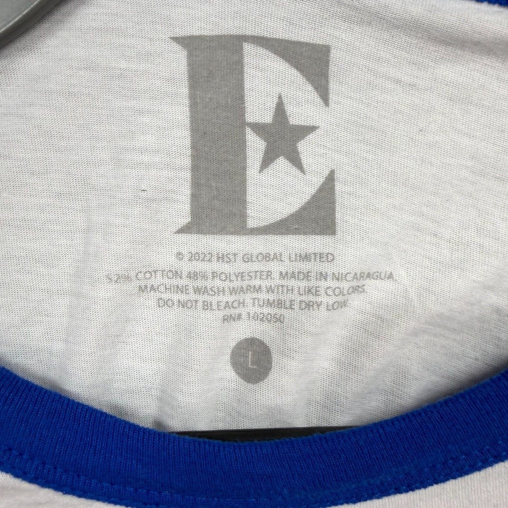 Elton John Farewell Tour Concert T Shirt Men Large White Blue 3/4 Sleeve Tee - Picture 7 of 8